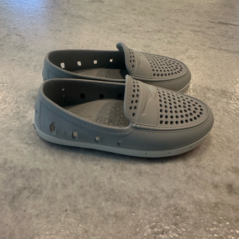 Gray Moccasin Slip-On Shoes with Ventilation